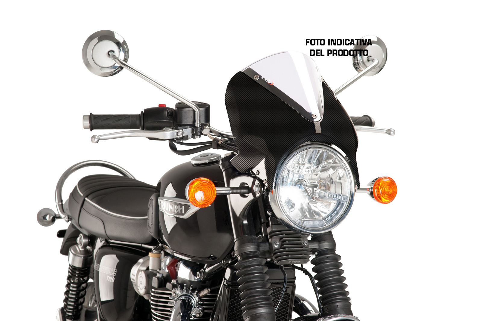 PUIG WINDSCHILD UNIV. MOD. VISION FUR TRIUMPH THRUXTON 04' - 17' CARBON-KLAR